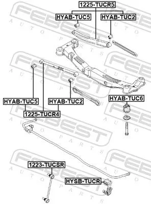 FEBEST Mounting, control/trailing arm (HYAB-TUC5)