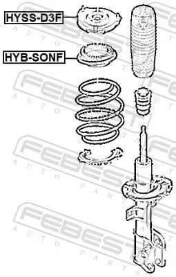 FEBEST Rolling Bearing, suspension strut support mount (HYB-SONF)