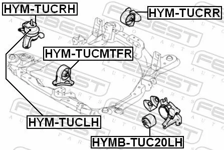 FEBEST Mounting, engine (HYMB-TUC20LH)