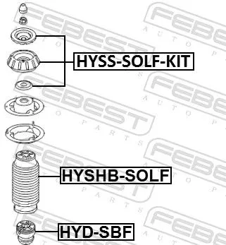 FEBEST Repair Kit, suspension strut support mount (HYSS-SOLF-KIT)