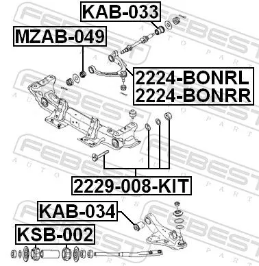 FEBEST Mounting, control/trailing arm (KAB-034)
