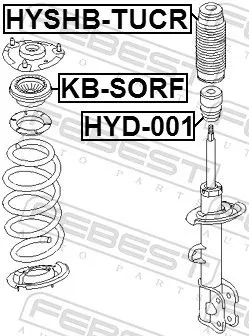 FEBEST Rolling Bearing, suspension strut support mount (KB-SORF)