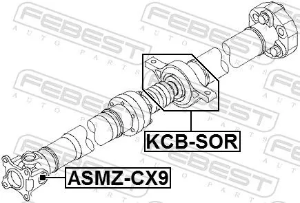 FEBEST Bearing, propshaft centre bearing (KCB-SOR)