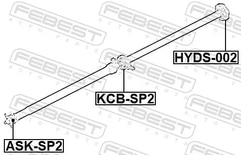 FEBEST Bearing, propshaft centre bearing (KCB-SP2)