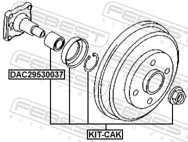 FEBEST Bearing, drive shaft (KIT-CAK)