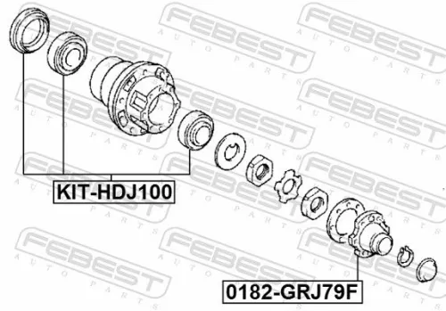 FEBEST Bearing, drive shaft (KIT-HDJ100)