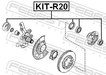FEBEST Bearing, drive shaft (KIT-R20)