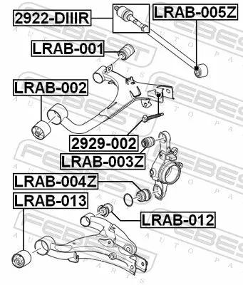 FEBEST Mounting, control/trailing arm (LRAB-005Z)