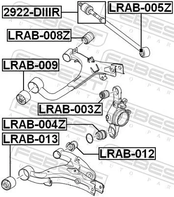 FEBEST Mounting, control/trailing arm (LRAB-008Z)