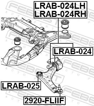 FEBEST Mounting, control/trailing arm (LRAB-024RH)