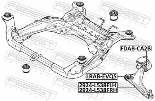 FEBEST Mounting, control/trailing arm (LRAB-EVQS)