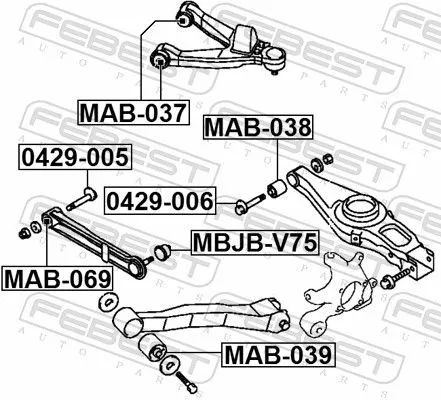 FEBEST Mounting, control/trailing arm (MAB-069)