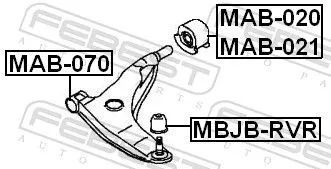 FEBEST Mounting, control/trailing arm (MAB-070)