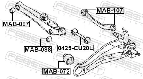 FEBEST Mounting, control/trailing arm (MAB-088)