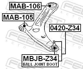 FEBEST Mounting, control/trailing arm (MAB-106)