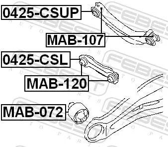 FEBEST Mounting, control/trailing arm (MAB-120)