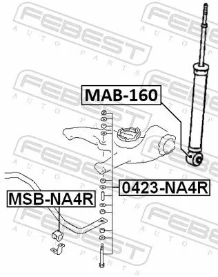 FEBEST Bush, shock absorber (MAB-160)