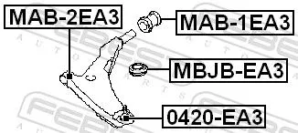 FEBEST Mounting, control/trailing arm (MAB-1EA3)