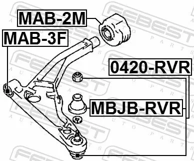 FEBEST Mounting, control/trailing arm (MAB-3F)