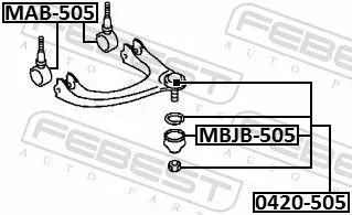 FEBEST Mounting, control/trailing arm (MAB-505)