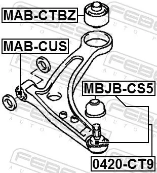 FEBEST Mounting, control/trailing arm (MAB-CTBZ)