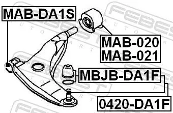 FEBEST Mounting, control/trailing arm (MAB-DA1S)