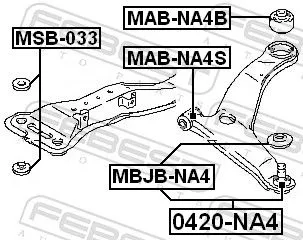FEBEST Mounting, control/trailing arm (MAB-NA4B)
