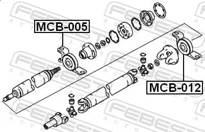 FEBEST Bearing, propshaft centre bearing (MCB-005)