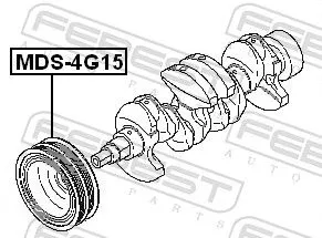 FEBEST Belt Pulley, crankshaft (MDS-4G15)