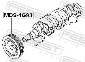 FEBEST Belt Pulley, crankshaft (MDS-4G93)