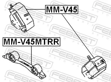 FEBEST Mounting, engine (MM-V45MTRR)