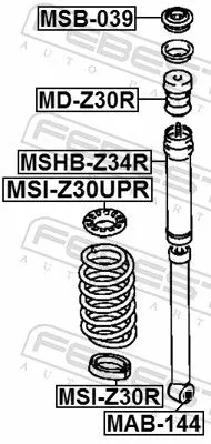 FEBEST Spacer Bush, shock absorber (MSB-039)