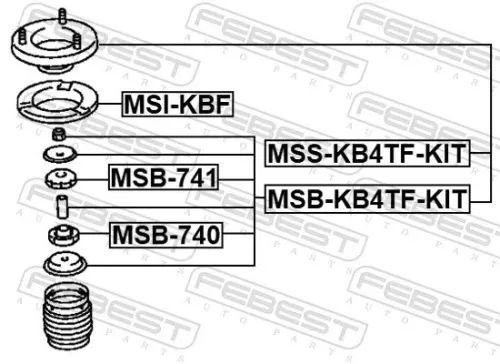 FEBEST Repair Kit, suspension strut support mount (MSS-KB4TF-KIT)