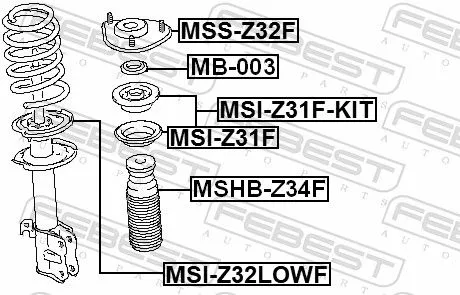 FEBEST Suspension Strut Support Mount (MSS-Z32F)
