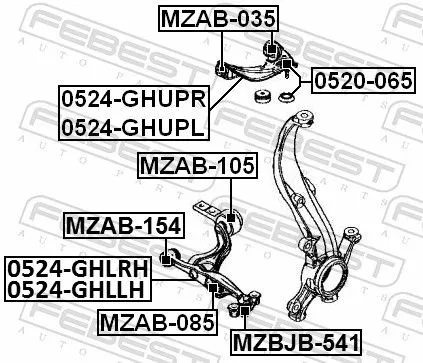 FEBEST Mounting, control/trailing arm (MZAB-035)