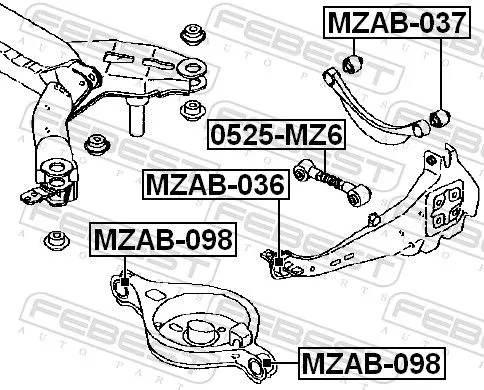 FEBEST Mounting, steering gear (MZAB-036)