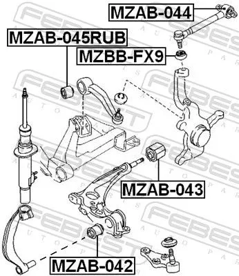 FEBEST Mounting, control/trailing arm (MZAB-045RUB)