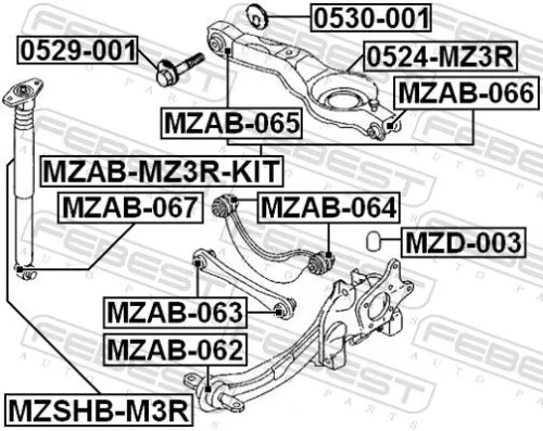 FEBEST Mounting, control/trailing arm (MZAB-065)