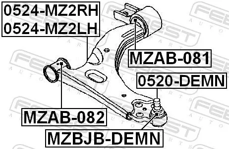 FEBEST Mounting, control/trailing arm (MZAB-082)