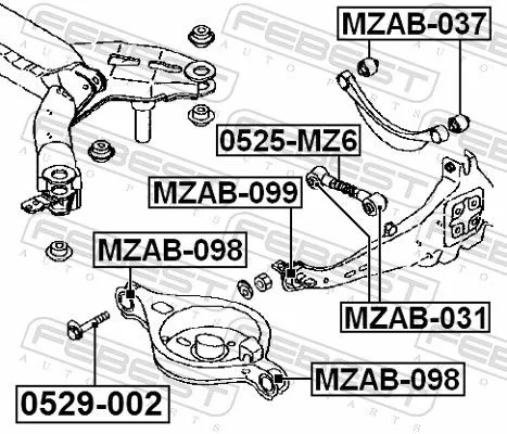 FEBEST Mounting, control/trailing arm (MZAB-098)