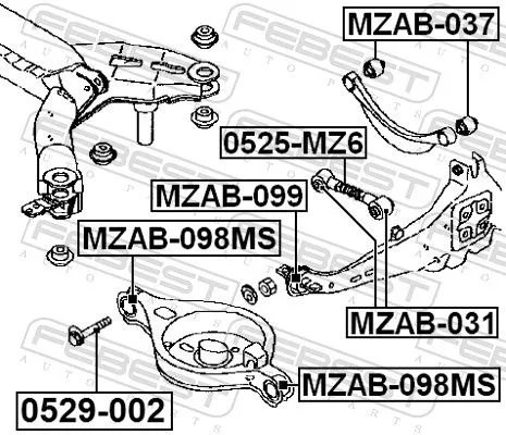 FEBEST Mounting, control/trailing arm (MZAB-098MS)