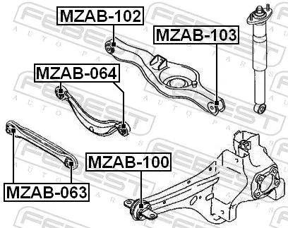 FEBEST Mounting, control/trailing arm (MZAB-103)