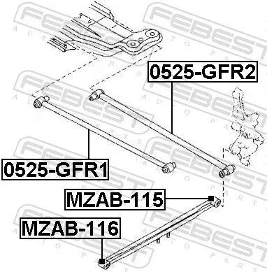 FEBEST Mounting, control/trailing arm (MZAB-116)