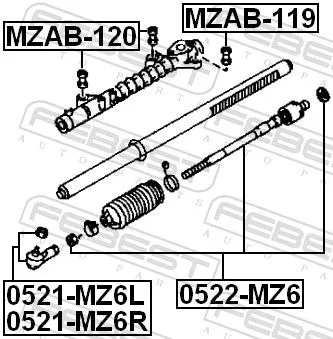 FEBEST Mounting, steering gear (MZAB-120)