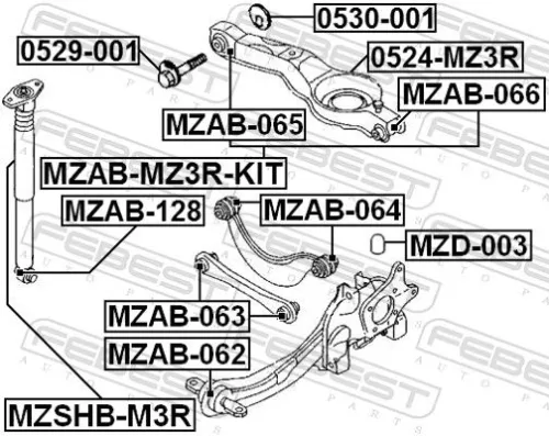 FEBEST Bush, shock absorber (MZAB-128)