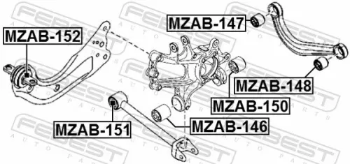FEBEST Mounting, control/trailing arm (MZAB-147)