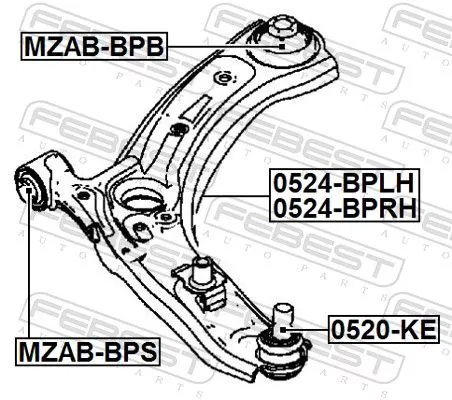 FEBEST Mounting, control/trailing arm (MZAB-BPS)