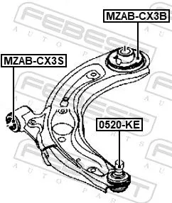 FEBEST Mounting, control/trailing arm (MZAB-CX3S)
