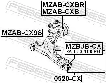 FEBEST Mounting, control/trailing arm (MZAB-CX9S)