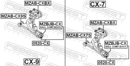 FEBEST Mounting, control/trailing arm (MZAB-CXBX)